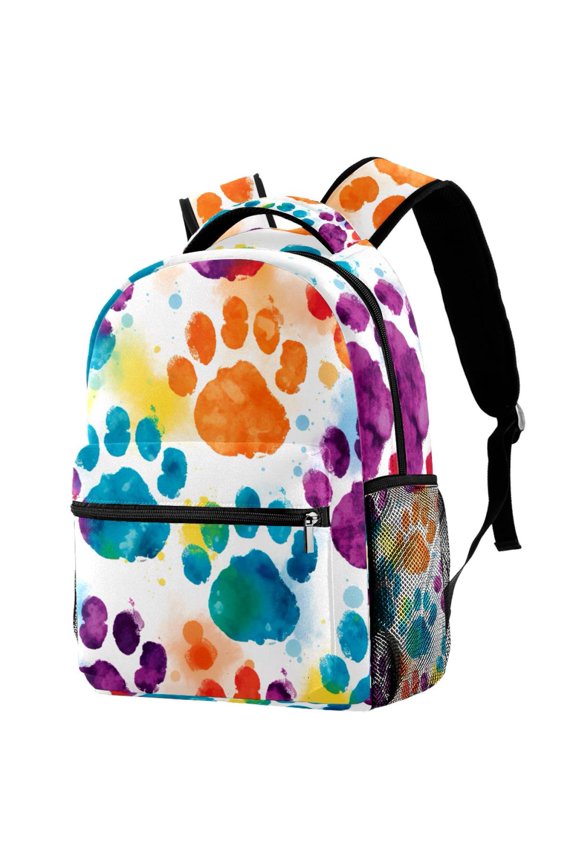Lightweight Backpack Dog Paw Prints School Bag Travel Laptop Daypack for Men Women Casual Rucksack