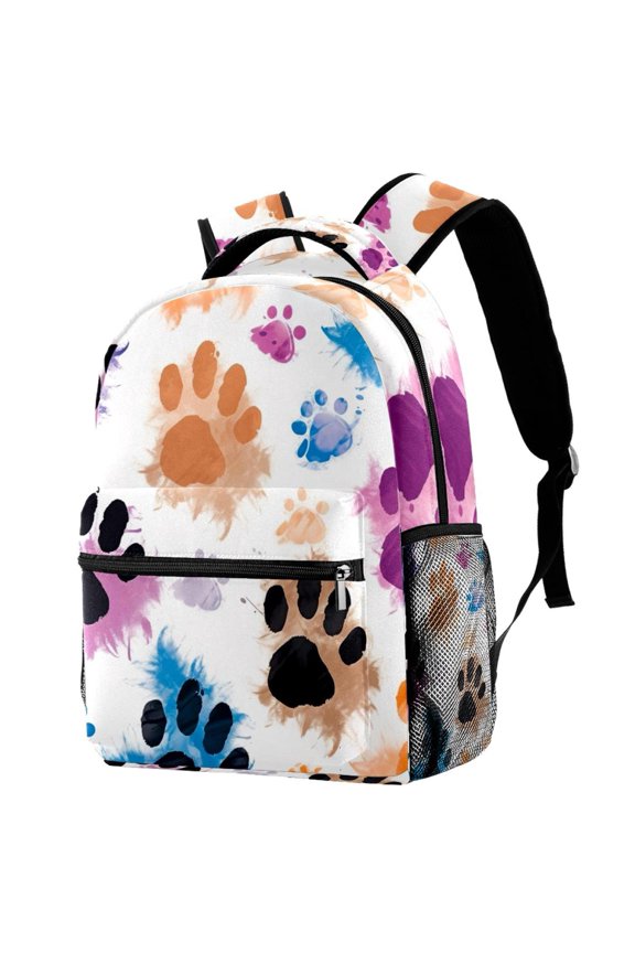 Lightweight Backpack Dog Paw Prints School Bag Travel Laptop Daypack for Men Women Casual Rucksack