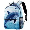 thumbnail image 1 of Lightweight Backpack Dolphin School Bag Travel Laptop Daypack for Men Women Casual Rucksack, 1 of 6