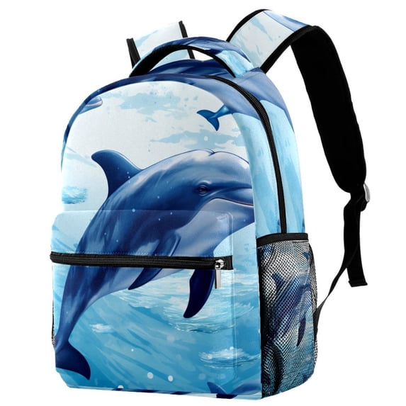 Lightweight Backpack Dolphin School Bag Travel Laptop Daypack for Men Women Casual Rucksack
