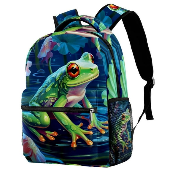 Lightweight Backpack Frog School Bag Travel Laptop Daypack for Men Women Casual Rucksack