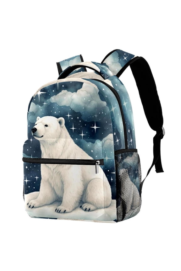 Lightweight Backpack Galaxy Polar Bear School Bag Travel Laptop Daypack for Men Women Casual Rucksack