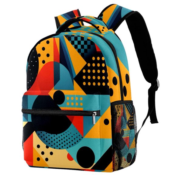 Lightweight Backpack Geometry School Bag Travel Laptop Daypack for Men Women Casual Rucksack