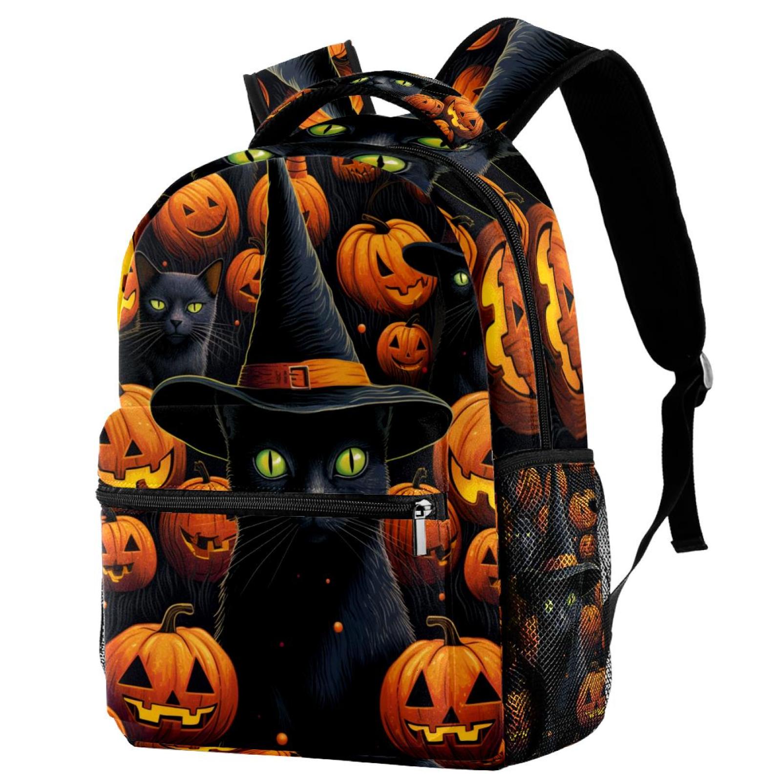 BACKPACK-CUSTOM MADE-BLACK CATS & PUMPKINS PUMPKIN ROW TREAT BAG! Order yours now! Available only at  main image 4