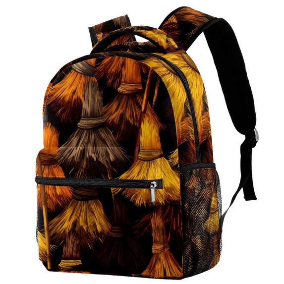 Lightweight Backpack Halloween Broom School Bag Travel Laptop Daypack for Men Women Casual Rucksack