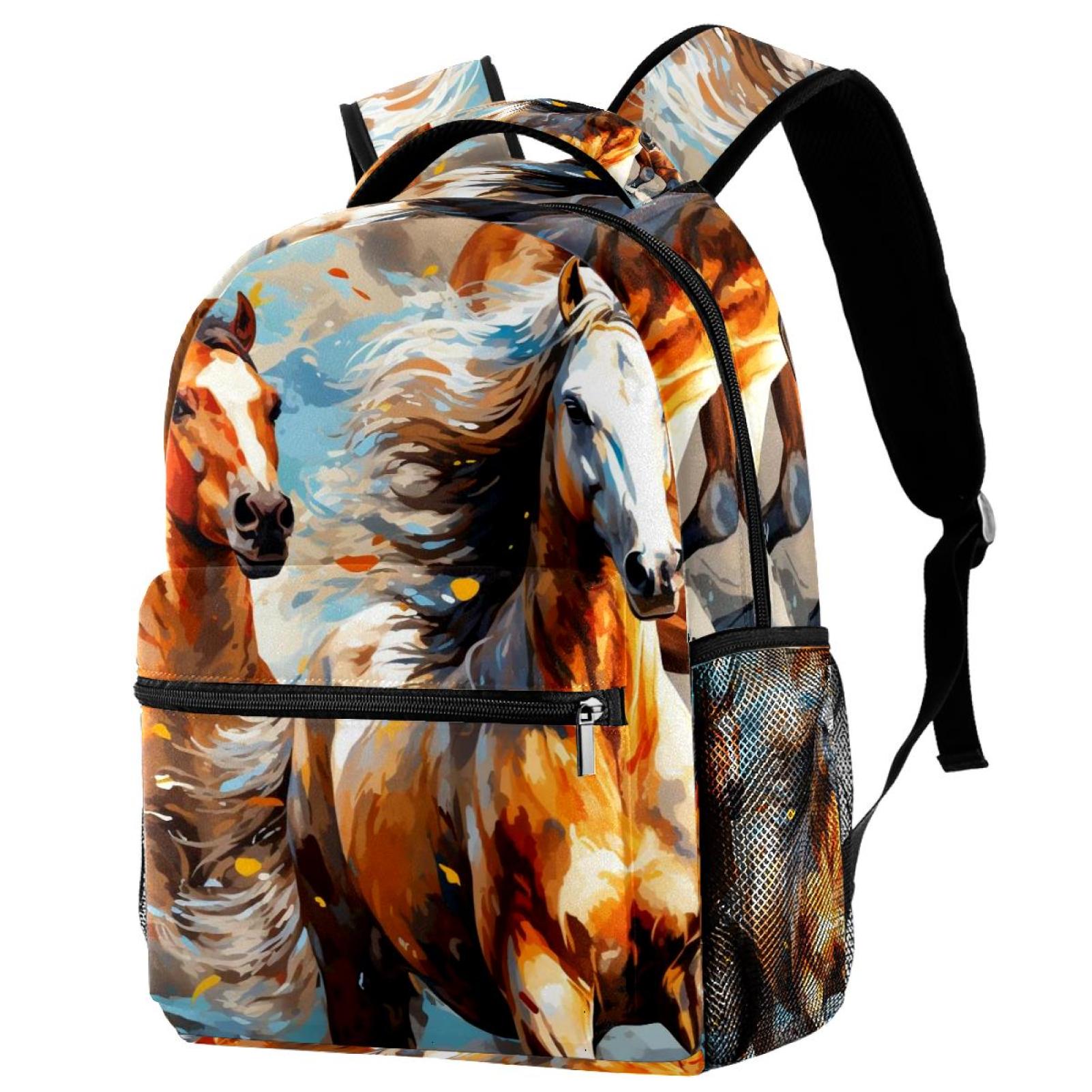 9468 Tribal Horse Backpack Purse Travel Casual Daypack College Bookbag Work Amazon.com: Horse Backpack Handsome Horse Painting School  main image 3