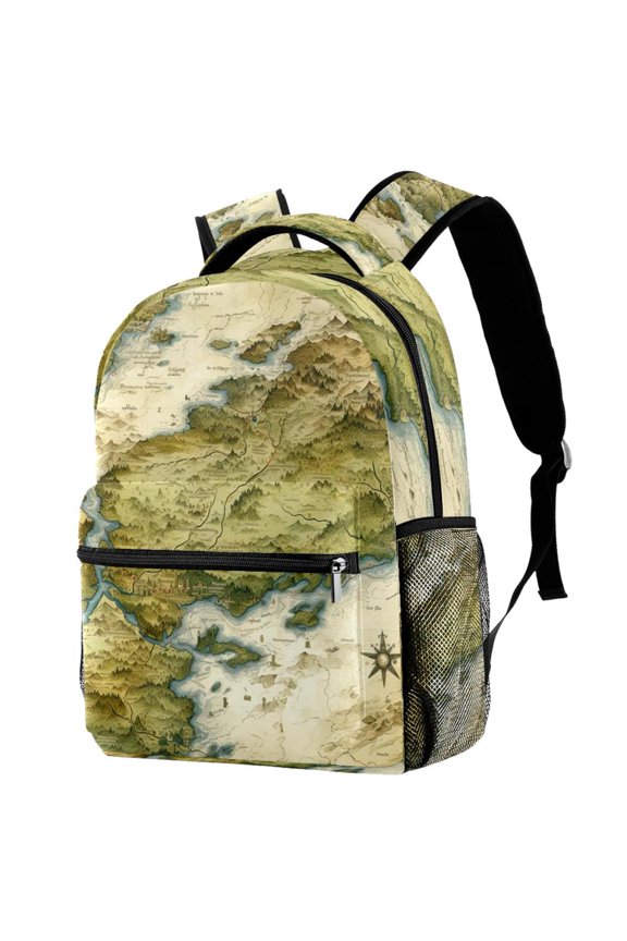 Lightweight Backpack Map School Bag Travel Laptop Daypack for Men Women Casual Rucksack