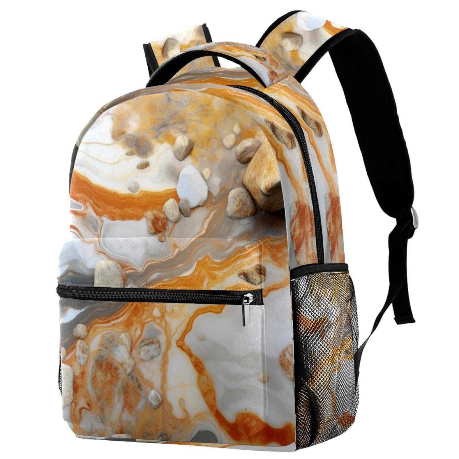 Lightweight Backpack Marble Texture School Bag Travel Laptop Daypack ...