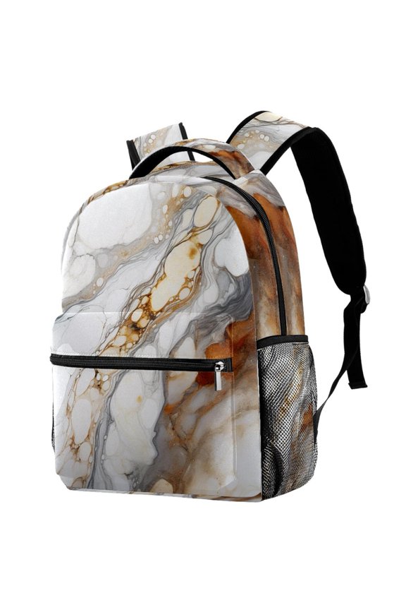 Lightweight Backpack Marble Texture School Bag Travel Laptop Daypack for Men Women Casual Rucksack
