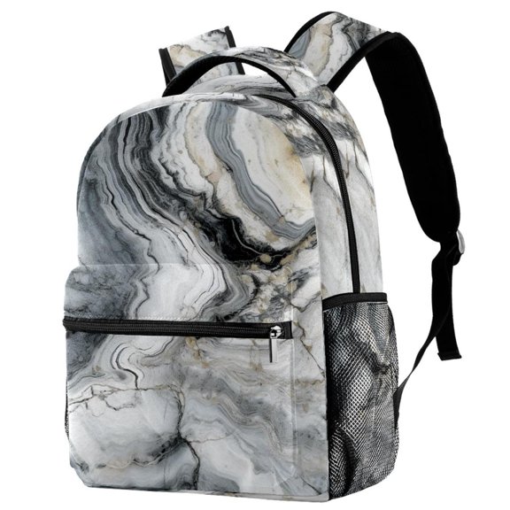 Lightweight Backpack Marble Texture School Bag Travel Laptop Daypack for Men Women Casual Rucksack