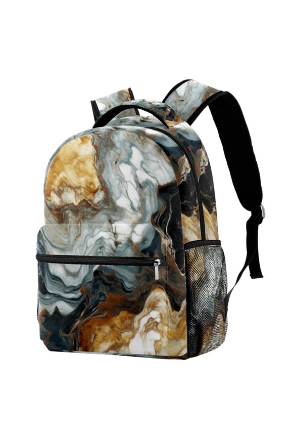 Lightweight Backpack Marble Texture School Bag Travel Laptop Daypack for Men Women Casual Rucksack
