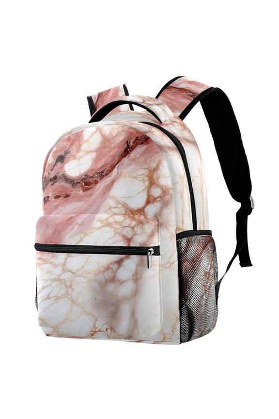 Lightweight Backpack Marble Texture School Bag Travel Laptop Daypack for Men Women Casual Rucksack