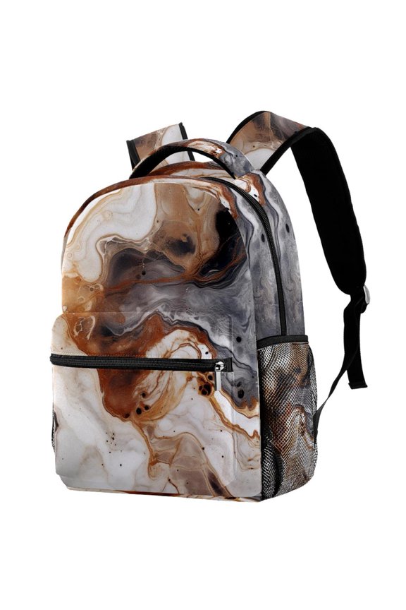 Lightweight Backpack Marble Texture School Bag Travel Laptop Daypack for Men Women Casual Rucksack