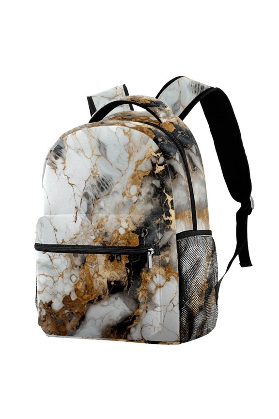 Lightweight Backpack Marble Texture School Bag Travel Laptop Daypack for Men Women Casual Rucksack