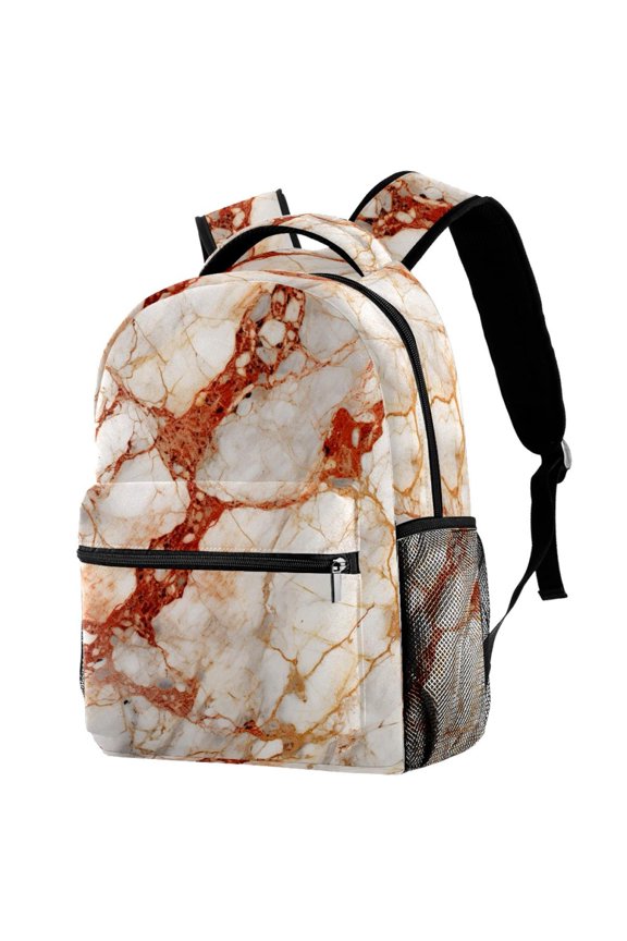 Lightweight Backpack Marble Texture School Bag Travel Laptop Daypack for Men Women Casual Rucksack