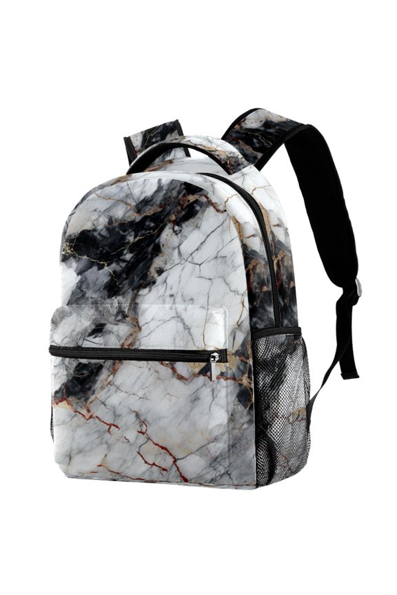 Lightweight Backpack Marble Texture School Bag Travel Laptop Daypack for Men Women Casual Rucksack