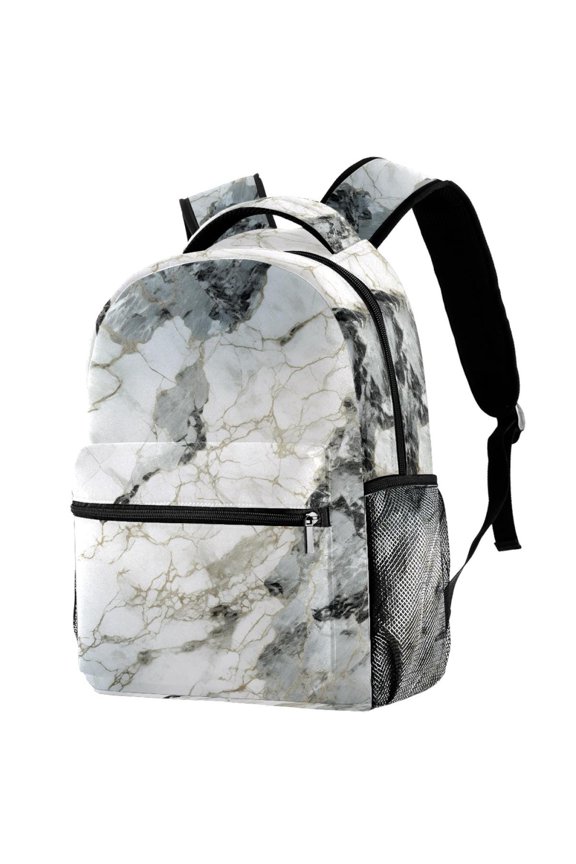 Lightweight Backpack Marble Texture School Bag Travel Laptop Daypack for Men Women Casual Rucksack