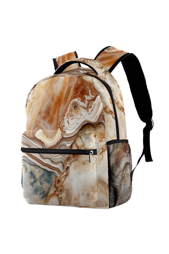 Lightweight Backpack Marble Texture School Bag Travel Laptop Daypack for Men Women Casual Rucksack