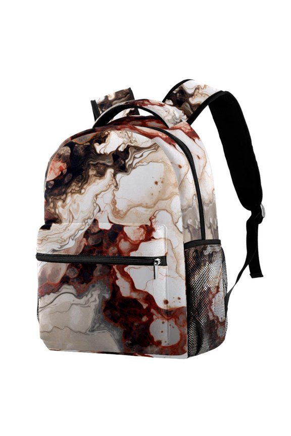Lightweight Backpack Marble Texture School Bag Travel Laptop Daypack for Men Women Casual Rucksack