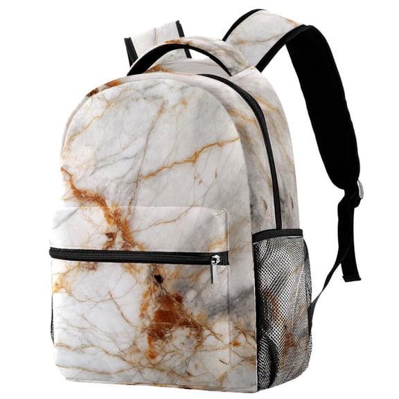 Lightweight Backpack Marble Texture School Bag Travel Laptop Daypack for Men Women Casual Rucksack