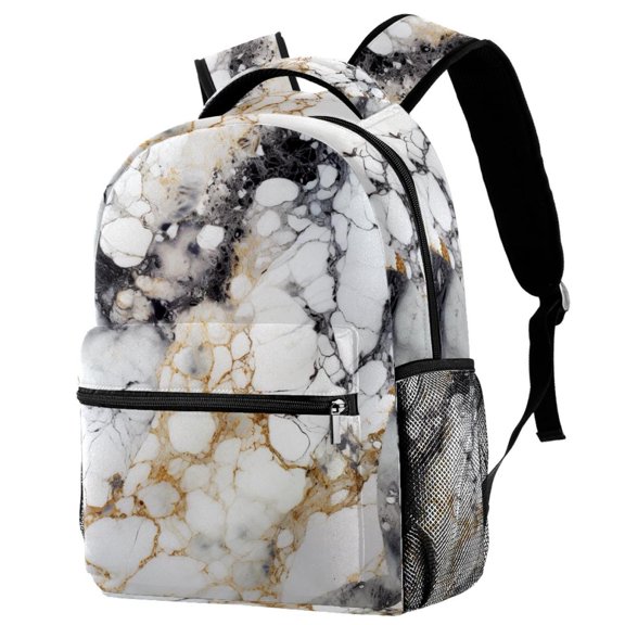 Lightweight Backpack Marble Texture School Bag Travel Laptop Daypack for Men Women Casual Rucksack