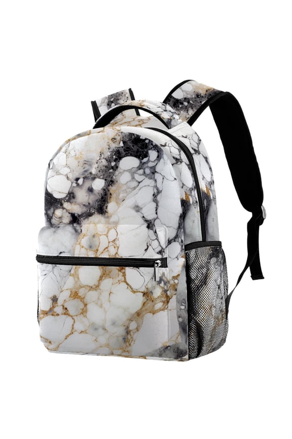 Lightweight Backpack Marble Texture School Bag Travel Laptop Daypack for Men Women Casual Rucksack