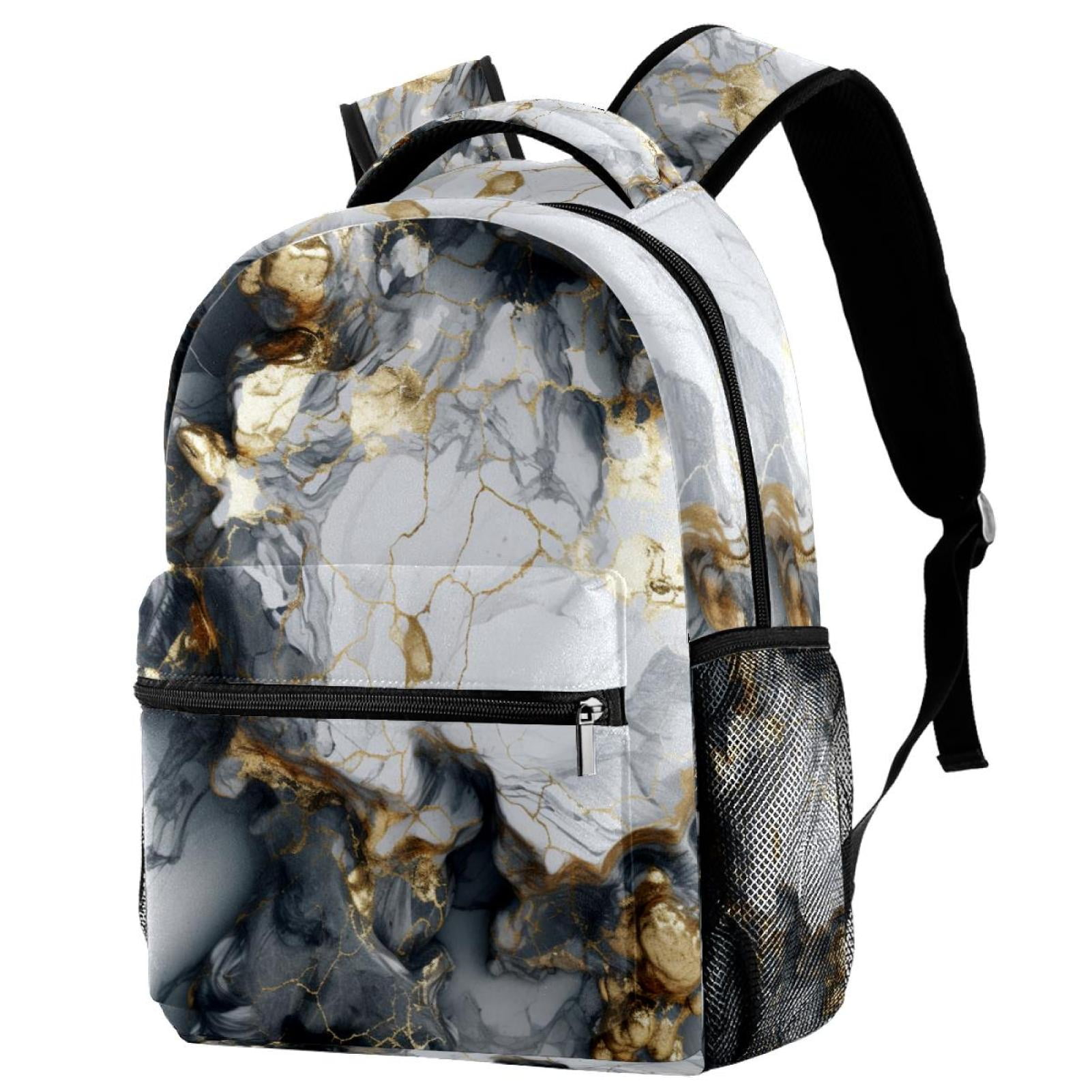 Lightweight Backpack Marble Texture School Bag Travel Laptop Daypack ...