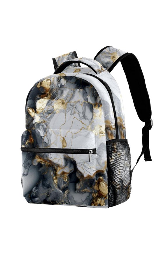 Lightweight Backpack Marble Texture School Bag Travel Laptop Daypack for Men Women Casual Rucksack
