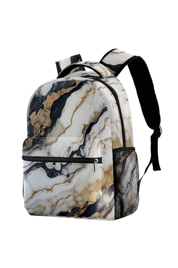 Lightweight Backpack Marble Texture School Bag Travel Laptop Daypack for Men Women Casual Rucksack