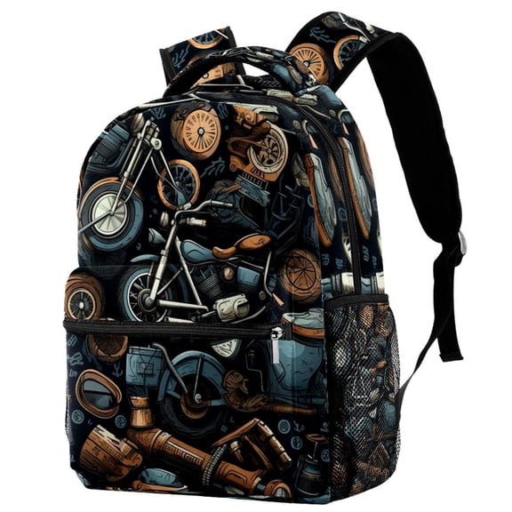 Lightweight Backpack Motorcycle School Bag Travel Laptop Daypack for Men Women Casual Rucksack