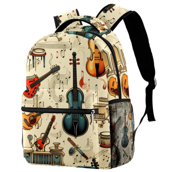 Lightweight Backpack Musical Instrument School Bag Travel Laptop Daypack for Men Women Casual Rucksack