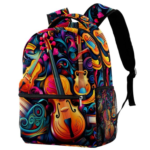 Lightweight Backpack Musical Instrument School Bag Travel Laptop Daypack for Men Women Casual Rucksack