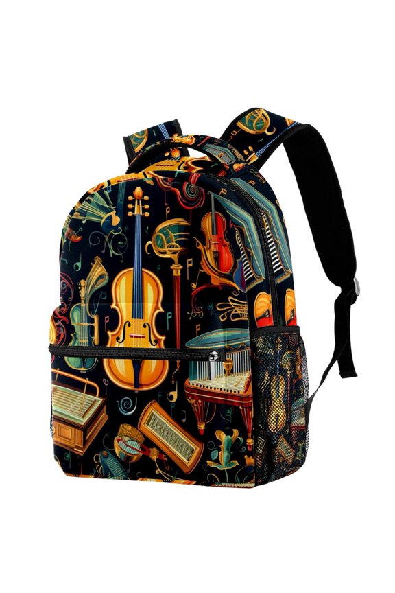 Lightweight Backpack Musical Instrument School Bag Travel Laptop Daypack for Men Women Casual Rucksack