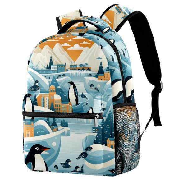 Lightweight Backpack Penguin School Bag Travel Laptop Daypack for Men Women Casual Rucksack