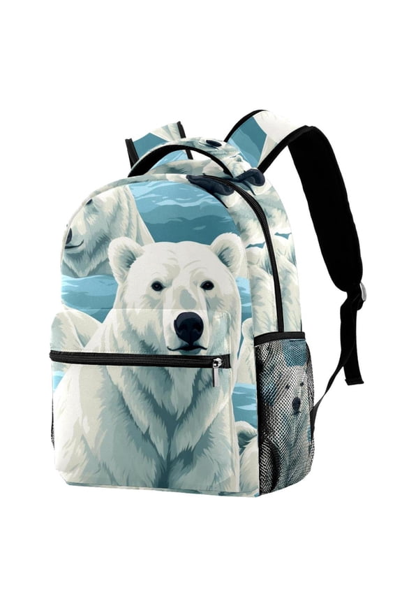 Lightweight Backpack Polar Bear School Bag Travel Laptop Daypack for Men Women Casual Rucksack