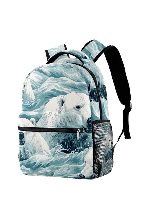 Lightweight Backpack Polar Bear School Bag Travel Laptop Daypack for Men Women Casual Rucksack