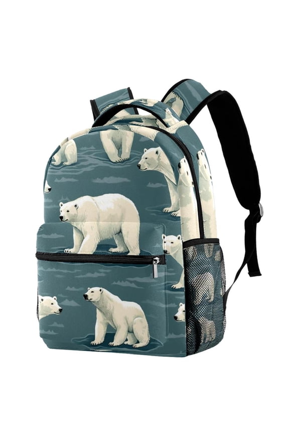 Lightweight Backpack Polar Bear School Bag Travel Laptop Daypack for Men Women Casual Rucksack