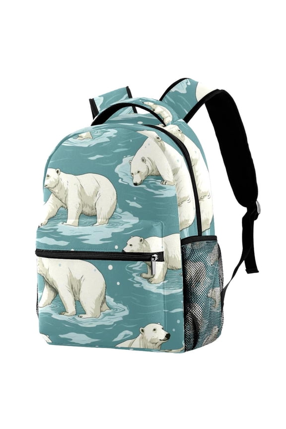 Lightweight Backpack Polar Bear School Bag Travel Laptop Daypack for Men Women Casual Rucksack