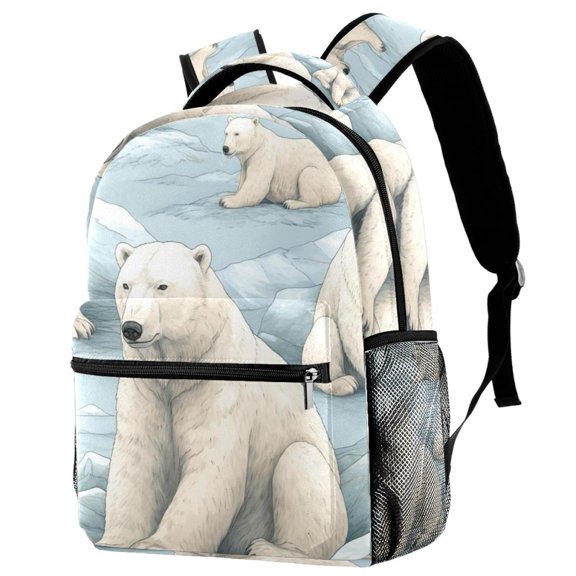 Lightweight Backpack Polar Bear School Bag Travel Laptop Daypack for Men Women Casual Rucksack