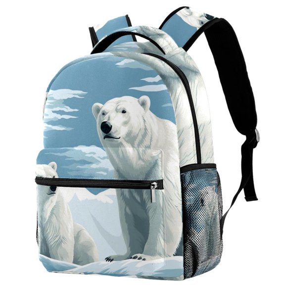 Lightweight Backpack Polar Bear School Bag Travel Laptop Daypack for Men Women Casual Rucksack