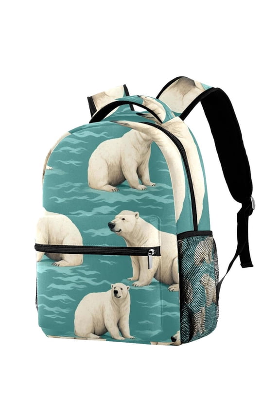Lightweight Backpack Polar Bear School Bag Travel Laptop Daypack for Men Women Casual Rucksack