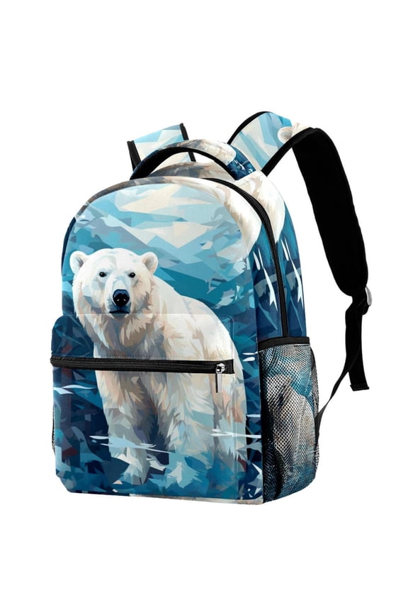 Lightweight Backpack Polar Bear School Bag Travel Laptop Daypack for Men Women Casual Rucksack