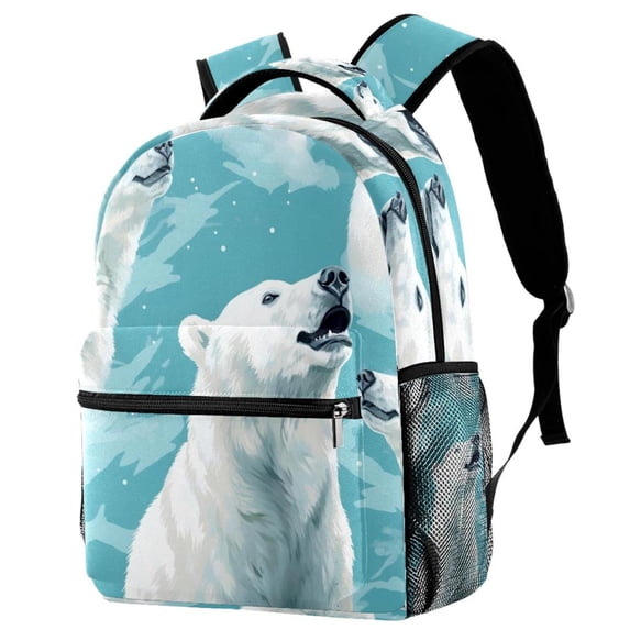 Lightweight Backpack Polar Bear School Bag Travel Laptop Daypack for Men Women Casual Rucksack