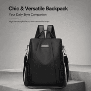 Lightweight Backpack Purses for Women, Water-resistant Mini Backpack Small Daily Backpack Fashion Bookbag, Black