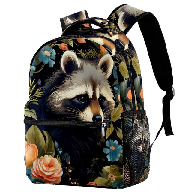 School Backpack Raccoon Lightweight Backpack Raccoon School Bag Travel Laptop Daypack for Men ...