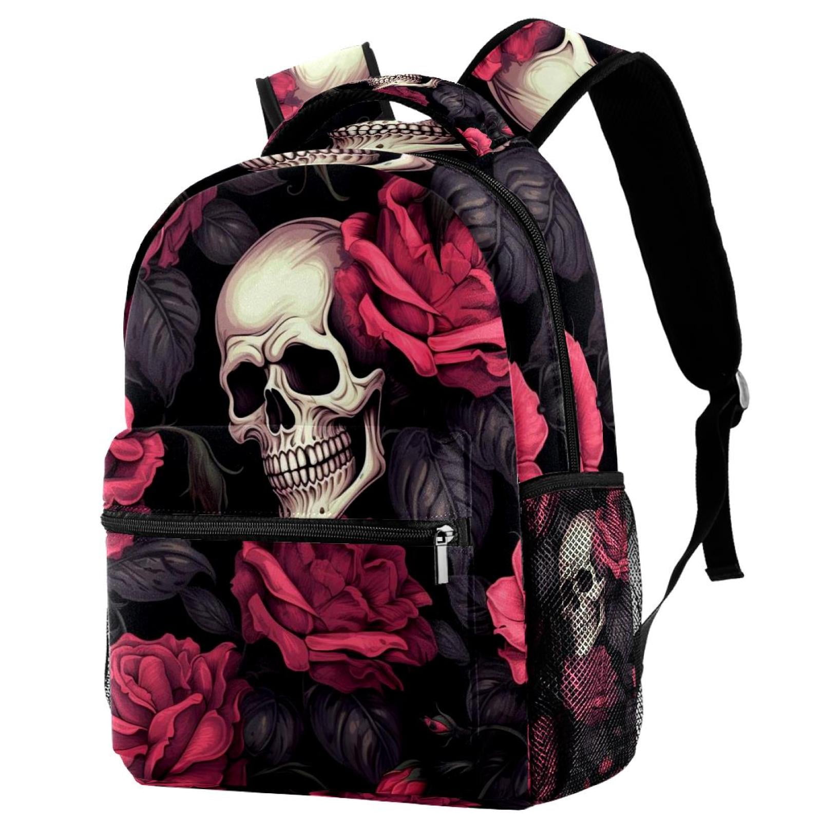 Lightweight Backpack Roses and Skull School Bag Travel  display picture 1