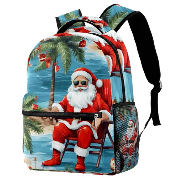 Lightweight Backpack Santa Claus Vacation School Bag Travel Laptop Daypack for Men Women Casual Rucksack