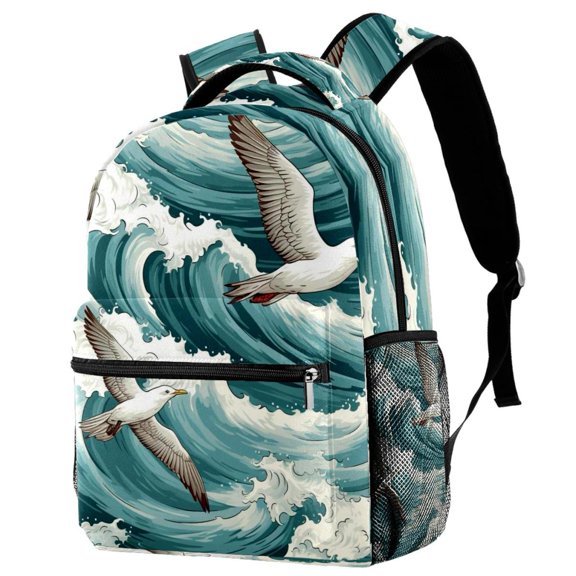 Lightweight Backpack Seagull School Bag Travel Laptop Daypack for Men Women Casual Rucksack