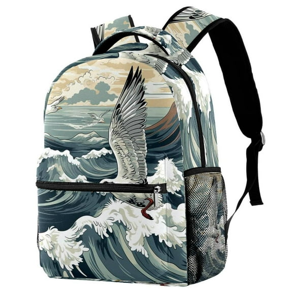 Lightweight Backpack Seagull School Bag Travel Laptop Daypack for Men Women Casual Rucksack
