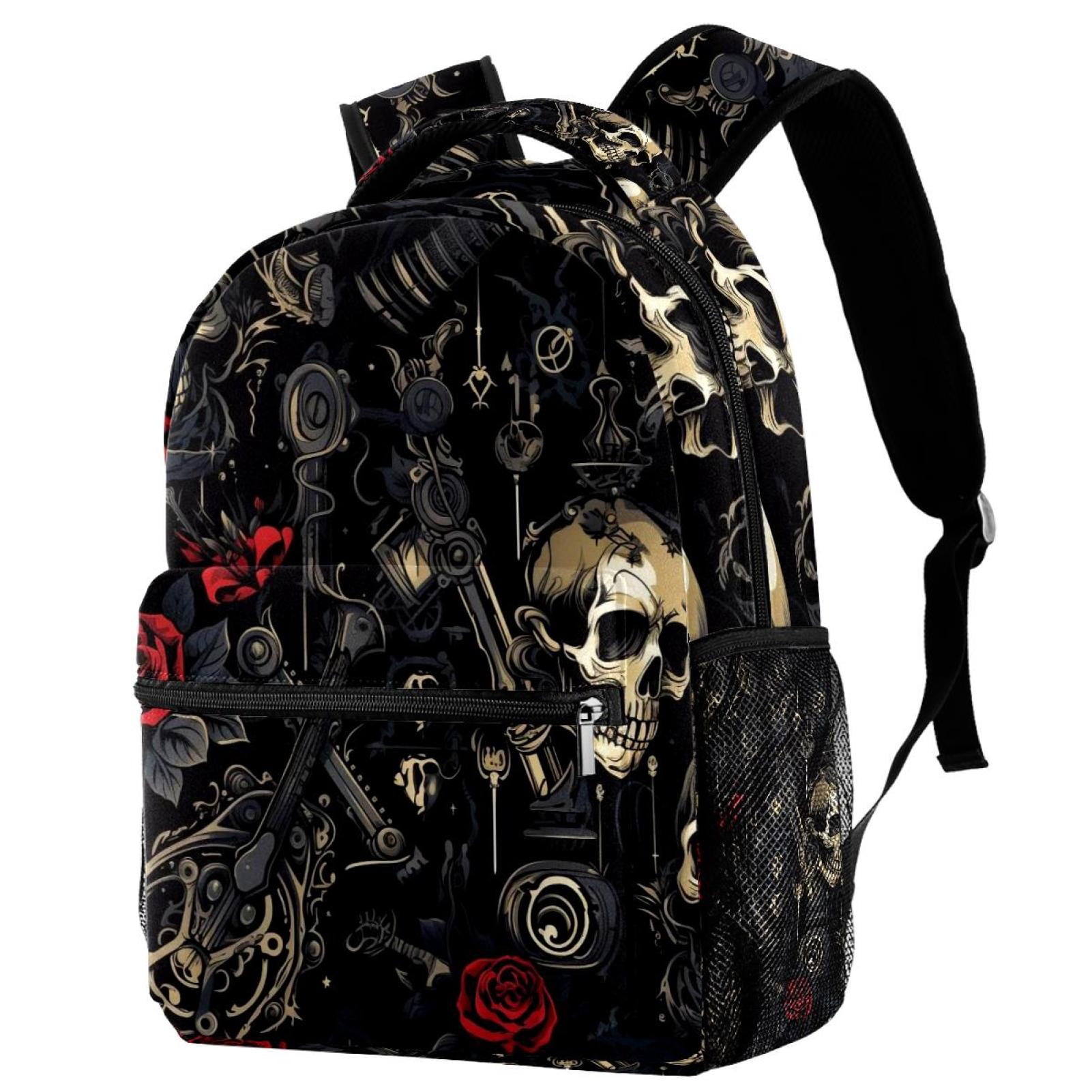 Lightweight Backpack Skull School Bag Travel Laptop Daypack 